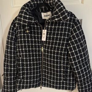 Jason Wu Black and White Tweed Puffer Jacket- new with tags- super warm